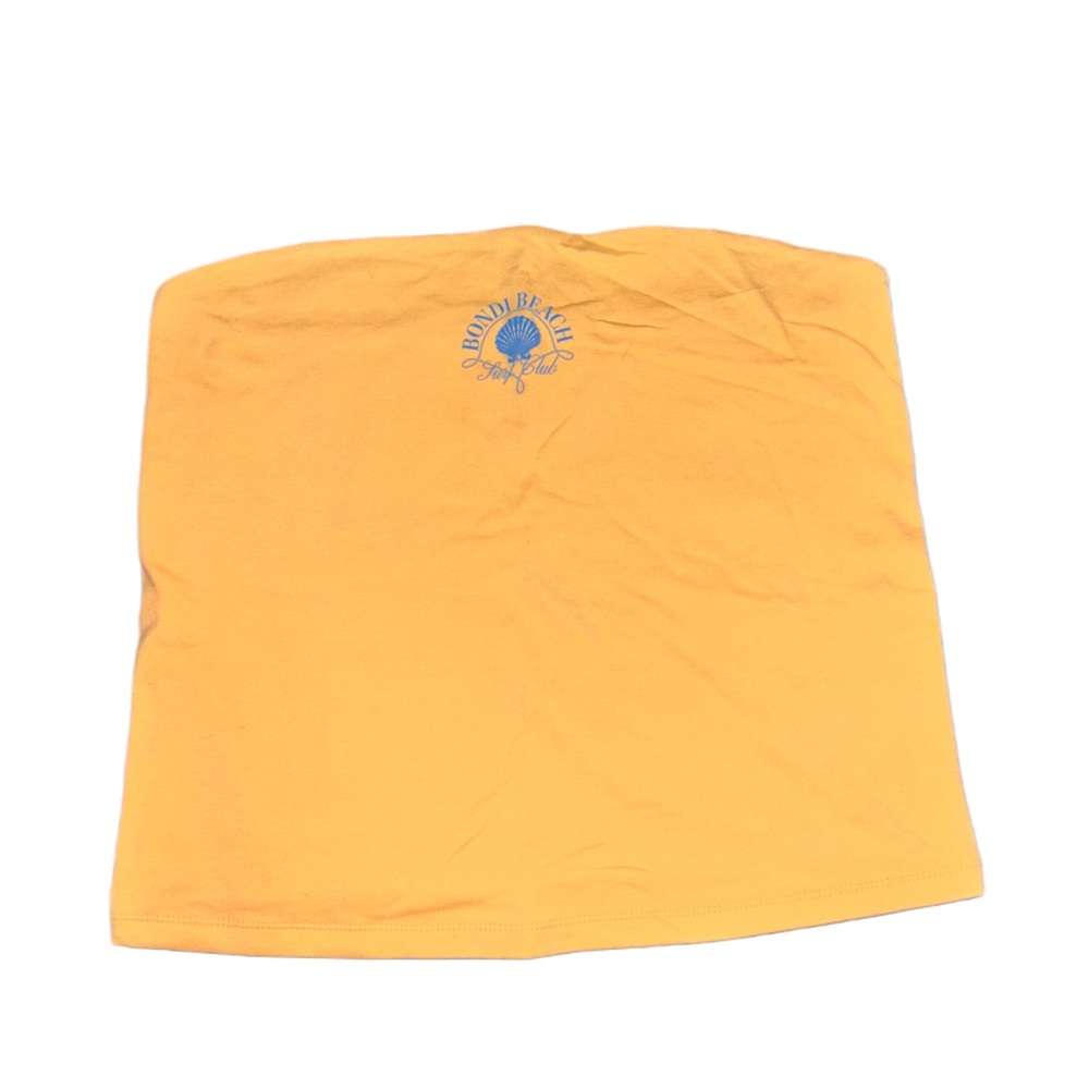 Wild Fable Yellow Tube Top with Blue Graphic
